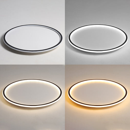 Circle Close to Ceiling Lighting Simple Style Acrylic LED Bedroom Flush-Mount Light Fixture in Black Clearhalo 'Ceiling Lights' 'Close To Ceiling Lights' 'Lighting' 2630980