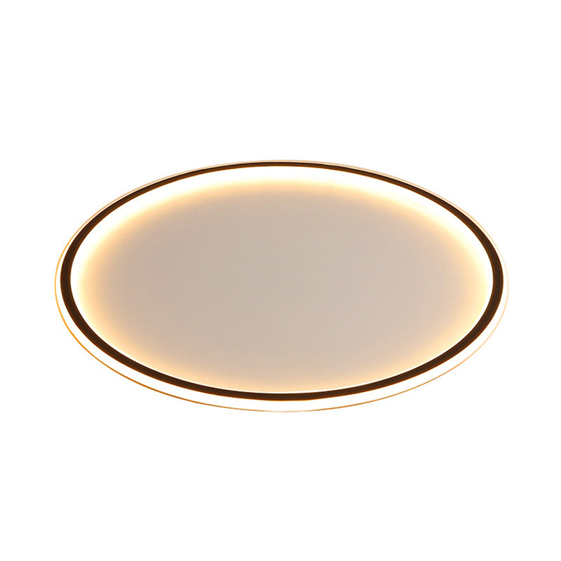 Circle Close to Ceiling Lighting Simple Style Acrylic LED Bedroom Flush-Mount Light Fixture in Black Clearhalo 'Ceiling Lights' 'Close To Ceiling Lights' 'Lighting' 2630981