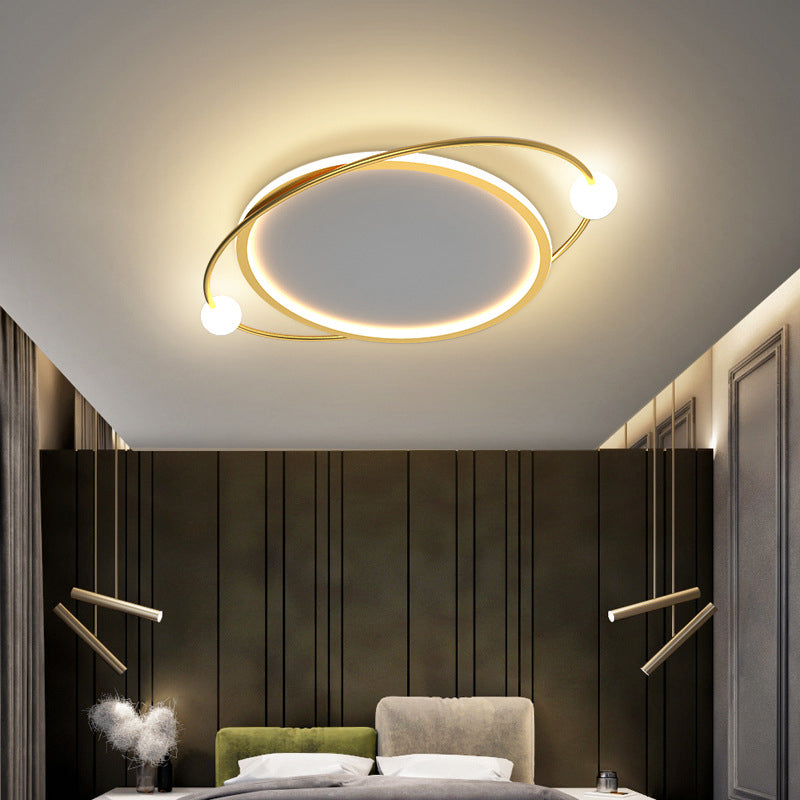 Gold Ring Flush Mount Ceiling Light Simplicity LED Acrylic Close to Ceiling Lamp Clearhalo 'Ceiling Lights' 'Close To Ceiling Lights' 'Lighting' 2630999