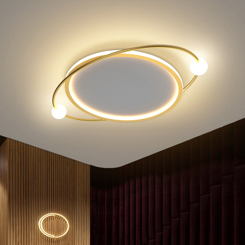 Gold Ring Flush Mount Ceiling Light Simplicity LED Acrylic Close to Ceiling Lamp Gold Clearhalo 'Ceiling Lights' 'Close To Ceiling Lights' 'Lighting' 2631000