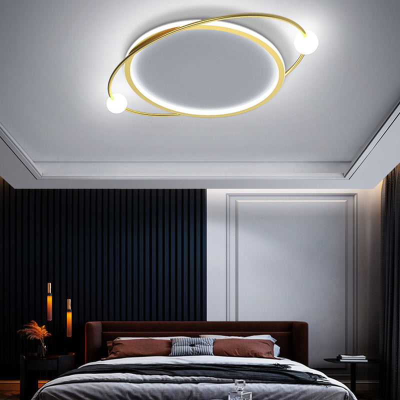 Gold Ring Flush Mount Ceiling Light Simplicity LED Acrylic Close to Ceiling Lamp Gold White Clearhalo 'Ceiling Lights' 'Close To Ceiling Lights' 'Lighting' 2631001