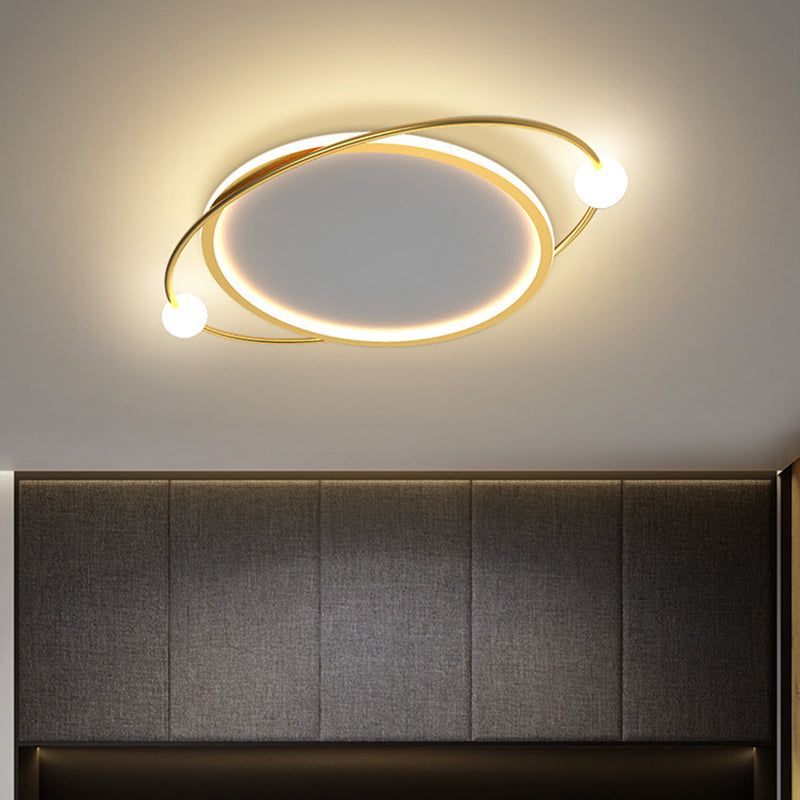 Gold Ring Flush Mount Ceiling Light Simplicity LED Acrylic Close to Ceiling Lamp Clearhalo 'Ceiling Lights' 'Close To Ceiling Lights' 'Lighting' 2631002