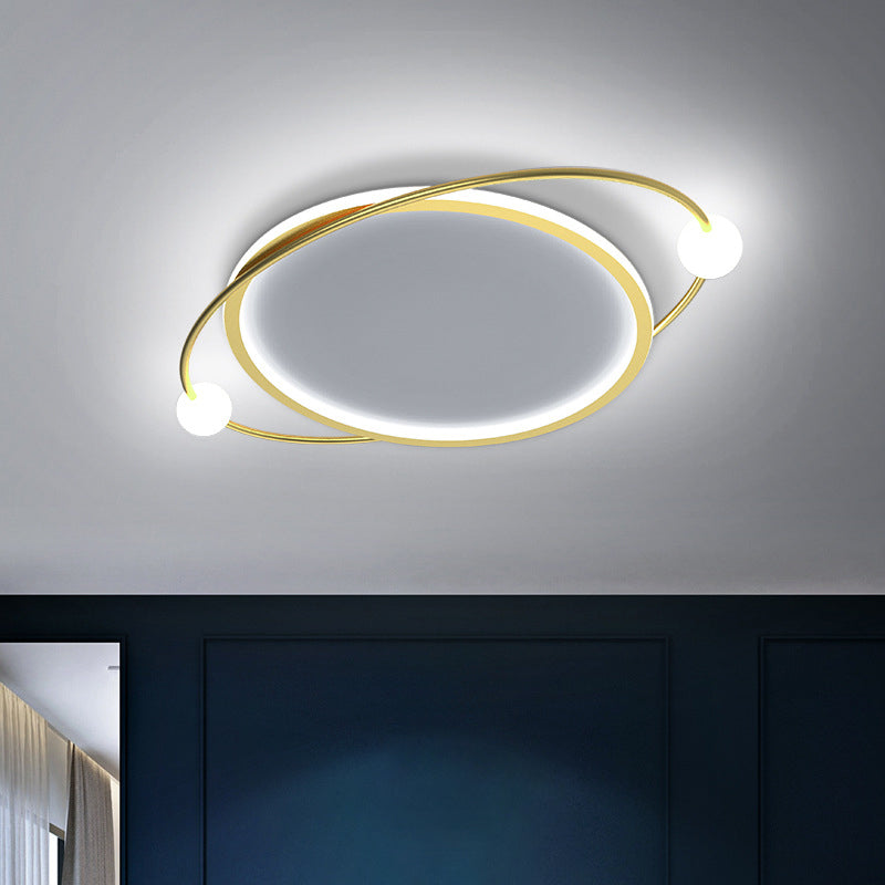 Gold Ring Flush Mount Ceiling Light Simplicity LED Acrylic Close to Ceiling Lamp Clearhalo 'Ceiling Lights' 'Close To Ceiling Lights' 'Lighting' 2631003