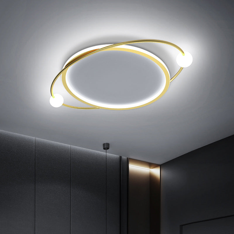 Gold Ring Flush Mount Ceiling Light Simplicity LED Acrylic Close to Ceiling Lamp Clearhalo 'Ceiling Lights' 'Close To Ceiling Lights' 'Lighting' 2631004