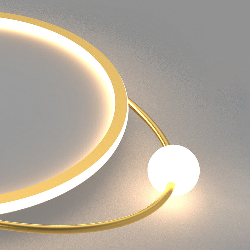 Gold Ring Flush Mount Ceiling Light Simplicity LED Acrylic Close to Ceiling Lamp Clearhalo 'Ceiling Lights' 'Close To Ceiling Lights' 'Lighting' 2631007