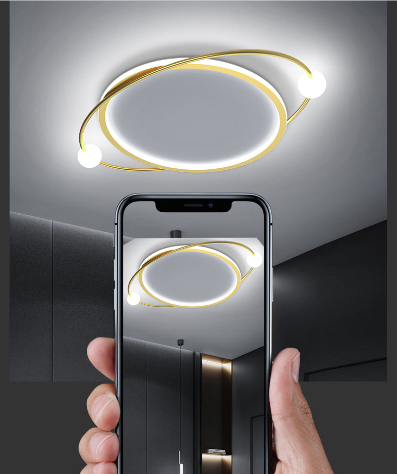 Gold Ring Flush Mount Ceiling Light Simplicity LED Acrylic Close to Ceiling Lamp Clearhalo 'Ceiling Lights' 'Close To Ceiling Lights' 'Lighting' 2631008