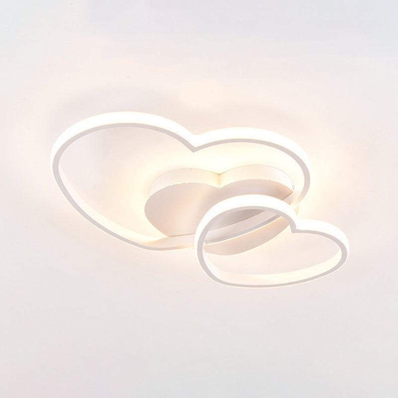 Metal Heart-Shape Flush Mount Lighting Modern Style LED Ceiling Mount Light Fixture Clearhalo 'Ceiling Lights' 'Close To Ceiling Lights' 'Lighting' 2631032