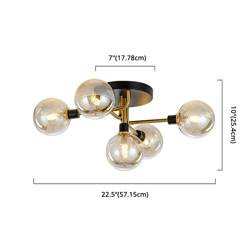 Glass Globe Ceiling Mount Light Fixture Minimalist Style Ceiling Flush Mount Light Clearhalo 'Ceiling Lights' 'Close To Ceiling Lights' 'Lighting' 2631047