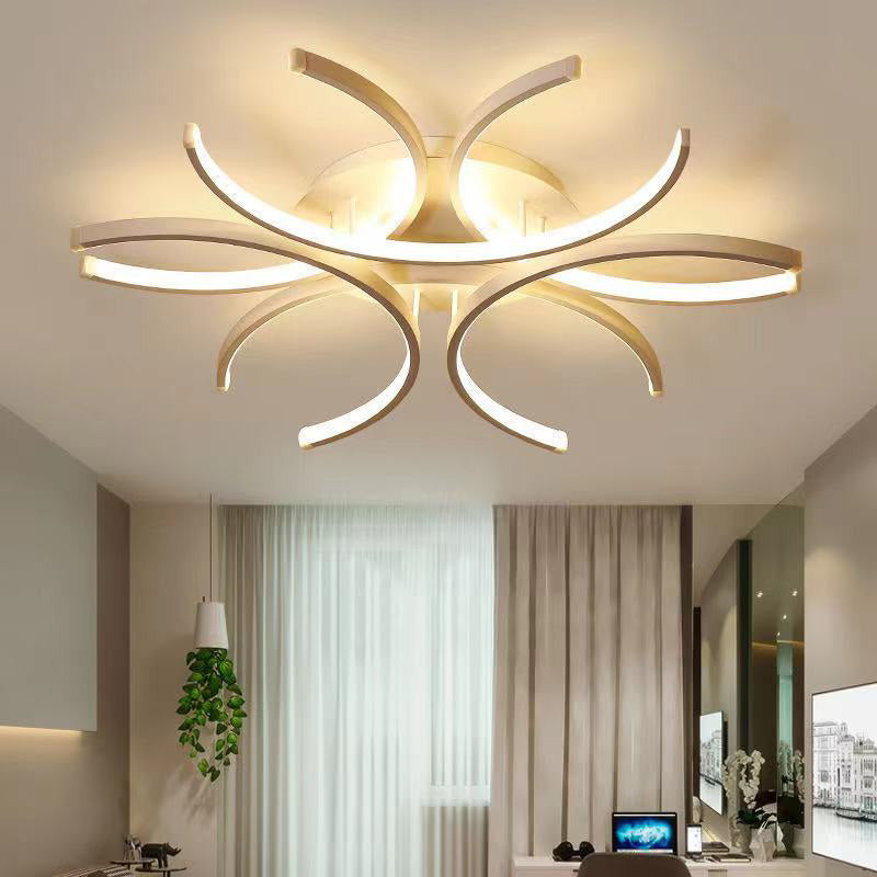 White Petal Flushmount Ceiling Lamp Contemporary LED Metal Flush Mount Ceiling Chandelier Clearhalo 'Ceiling Lights' 'Close To Ceiling Lights' 'Lighting' 2631052