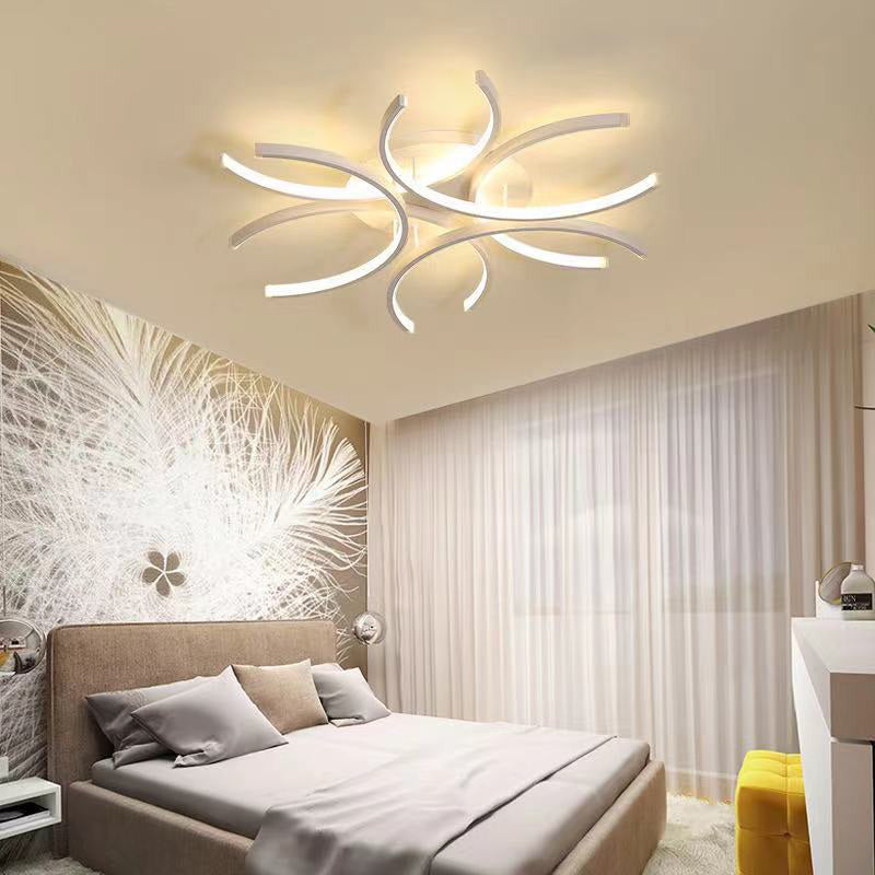 White Petal Flushmount Ceiling Lamp Contemporary LED Metal Flush Mount Ceiling Chandelier Clearhalo 'Ceiling Lights' 'Close To Ceiling Lights' 'Lighting' 2631054