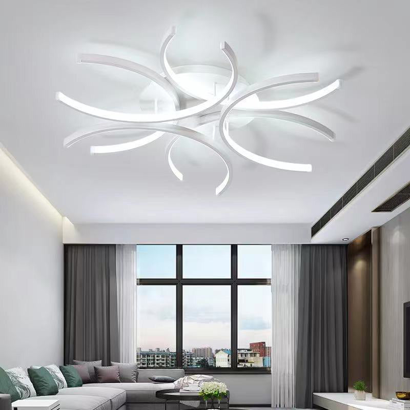 White Petal Flushmount Ceiling Lamp Contemporary LED Metal Flush Mount Ceiling Chandelier White White Clearhalo 'Ceiling Lights' 'Close To Ceiling Lights' 'Lighting' 2631055