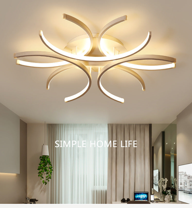 White Petal Flushmount Ceiling Lamp Contemporary LED Metal Flush Mount Ceiling Chandelier Clearhalo 'Ceiling Lights' 'Close To Ceiling Lights' 'Lighting' 2631060