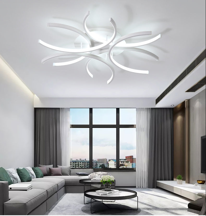 White Petal Flushmount Ceiling Lamp Contemporary LED Metal Flush Mount Ceiling Chandelier Clearhalo 'Ceiling Lights' 'Close To Ceiling Lights' 'Lighting' 2631061