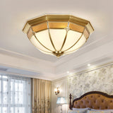 Glass Brass Ceiling Mount Light Fixture Bowl Classic Flush Mount Ceiling Lighting Fixture Clearhalo 'Ceiling Lights' 'Close To Ceiling Lights' 'Lighting' 2631087