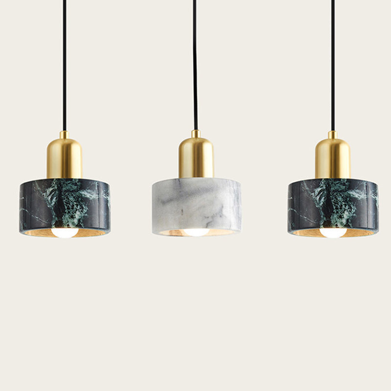 Single Light Marble Hanging Light with Gold Lamp Socket Design Modernism Style Mini Pendant Lamp for Bedroom Clearhalo 'Ceiling Lights' 'Pendant Lights' 'Pendants' Lighting' 2631241