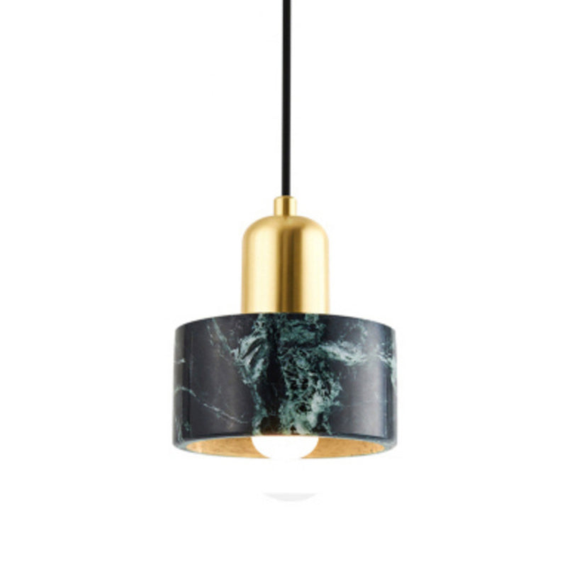 Single Light Marble Hanging Light with Gold Lamp Socket Design Modernism Style Mini Pendant Lamp for Bedroom Peacock Green Clearhalo 'Ceiling Lights' 'Pendant Lights' 'Pendants' Lighting' 2631245