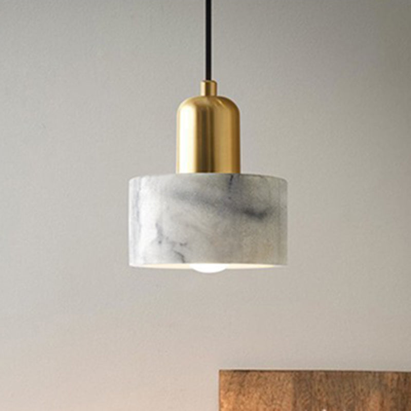 Single Light Marble Hanging Light with Gold Lamp Socket Design Modernism Style Mini Pendant Lamp for Bedroom Clearhalo 'Ceiling Lights' 'Pendant Lights' 'Pendants' Lighting' 2631246