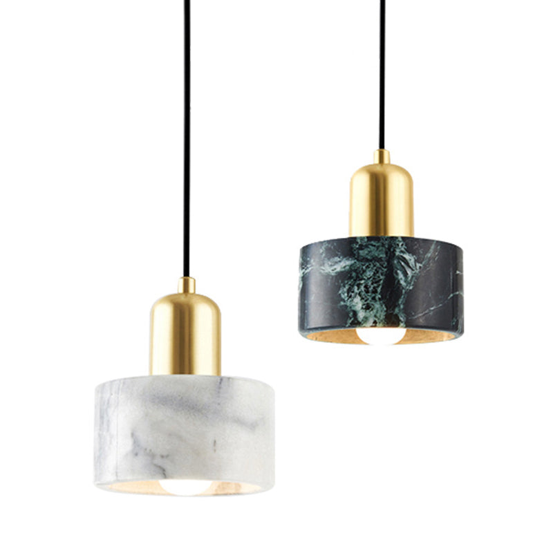 Single Light Marble Hanging Light with Gold Lamp Socket Design Modernism Style Mini Pendant Lamp for Bedroom Clearhalo 'Ceiling Lights' 'Pendant Lights' 'Pendants' Lighting' 2631248