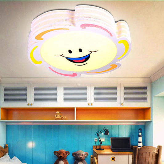 White Sun Flush Mount Fixture Cartoon Stylish LED Acrylic Flushmount Light in Warm/White/3 Color Light White White Clearhalo 'Ceiling Lights' 'Close To Ceiling Lights' 'Close to ceiling' 'Flush mount' Lighting' 263445