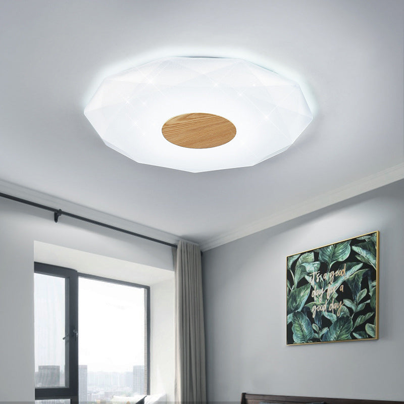 Modern Geometric Acrylic Flush Mount Light 14.5"/18.5"/22.5" W LED White Flush Light Fixture in Warm/White/3 Color Light White White Clearhalo 'Ceiling Lights' 'Close To Ceiling Lights' 'Close to ceiling' 'Flush mount' Lighting' 263451