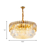 Traditional Tiered Round Chandelier Light Crystal 8-Light Dining Room Hanging Ceiling Light in Gold Clearhalo 'Ceiling Lights' 'Chandeliers' 'Modern Chandeliers' 'Modern' Lighting' 263824