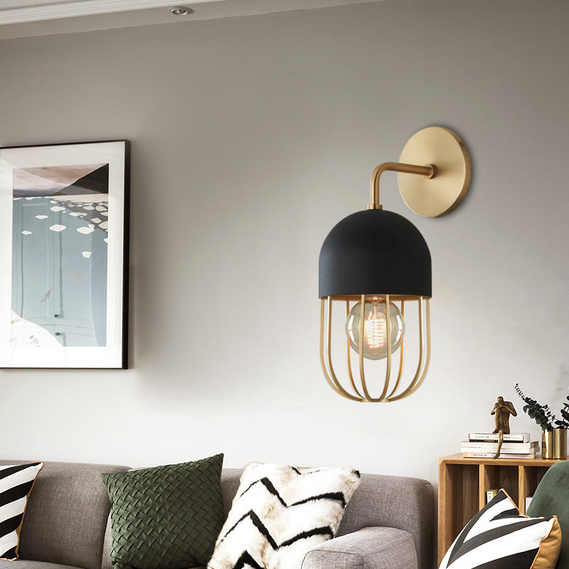 Contemporary Oblong Wall Light Sconce 1 Bulb Metallic Wall Lighting Ideas in Gold Gold Clearhalo 'Wall Lamps & Sconces' 'Wall Lights' Lighting' 263917