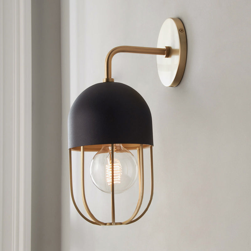 Contemporary Oblong Wall Light Sconce 1 Bulb Metallic Wall Lighting Ideas in Gold Clearhalo 'Wall Lamps & Sconces' 'Wall Lights' Lighting' 263918