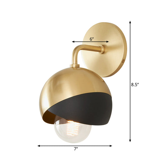 Chrome/Gold/Rose Gold Globe Open Bottom Wall Lamp Modernist Metal 1 Light Wall Mounted Lighting Clearhalo 'Wall Lamps & Sconces' 'Wall Lights' Lighting' 263938