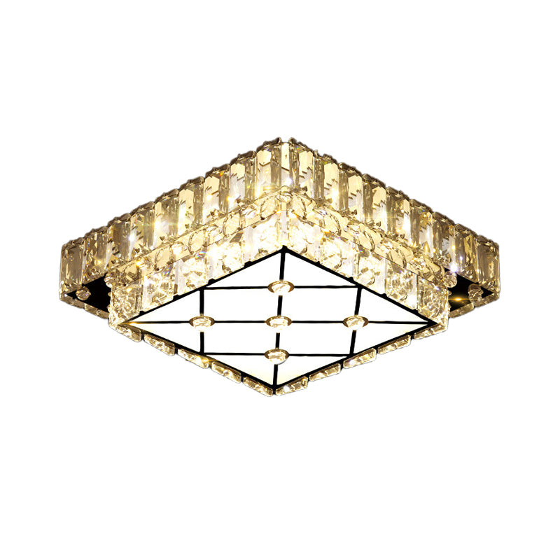 Modernist Square Flush Mount Light Clear Crystal LED Hallway Ceiling Light Fixture Clearhalo 'Ceiling Lights' 'Close To Ceiling Lights' 'Close to ceiling' 'Flush mount' Lighting' 264057