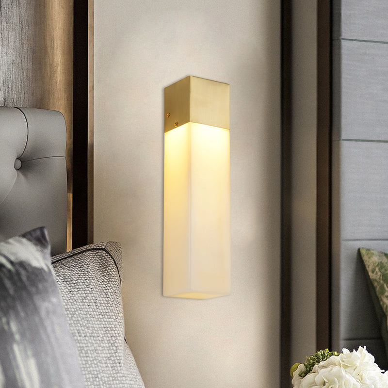 Minimalist Cuboid Wall Light Single Light Textured White Resin Sconce Light Fixture Textured White Clearhalo 'Wall Lamps & Sconces' 'Wall Lights' Lighting' 264262