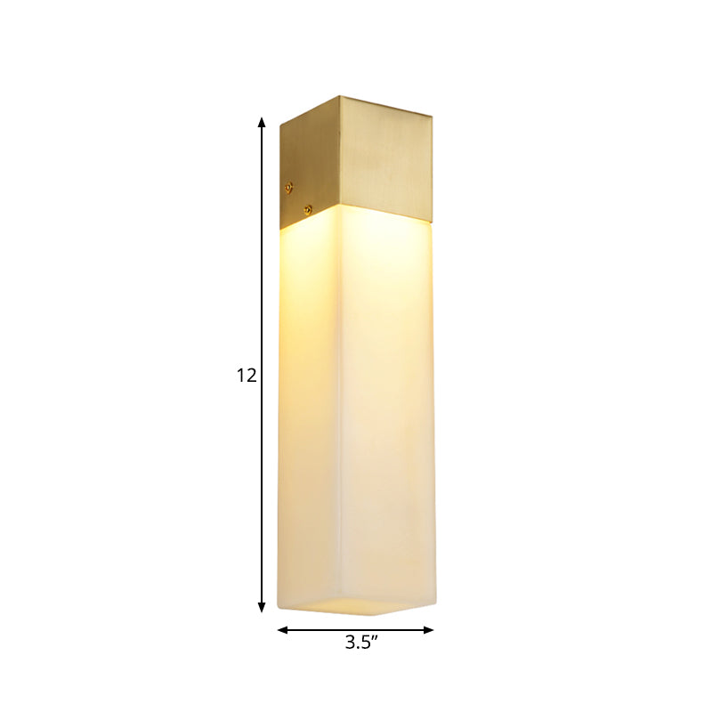 Minimalist Cuboid Wall Light Single Light Textured White Resin Sconce Light Fixture Clearhalo 'Wall Lamps & Sconces' 'Wall Lights' Lighting' 264266