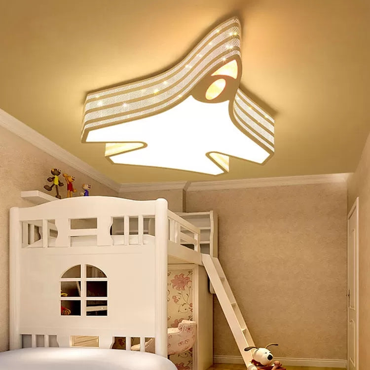 Plane Bathroom Child Bedroom Ceiling Lamp Acrylic Cartoon Flush Ceiling Light in Blue Clearhalo 'Ceiling Lights' 'Close To Ceiling Lights' 'Close to ceiling' 'Flush mount' Lighting' 26437