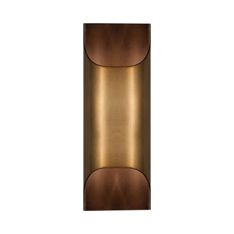 Colonial Square/Rectangle Wall Lamp 1 Head Metal Flush Mount Wall Sconce in Brass for Bedroom Clearhalo 'Wall Lamps & Sconces' 'Wall Lights' Lighting' 264391