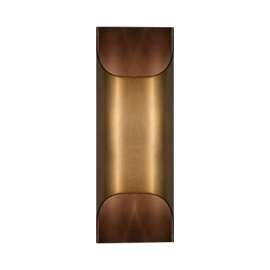 Colonial Square/Rectangle Wall Lamp 1 Head Metal Flush Mount Wall Sconce in Brass for Bedroom Clearhalo 'Wall Lamps & Sconces' 'Wall Lights' Lighting' 264391