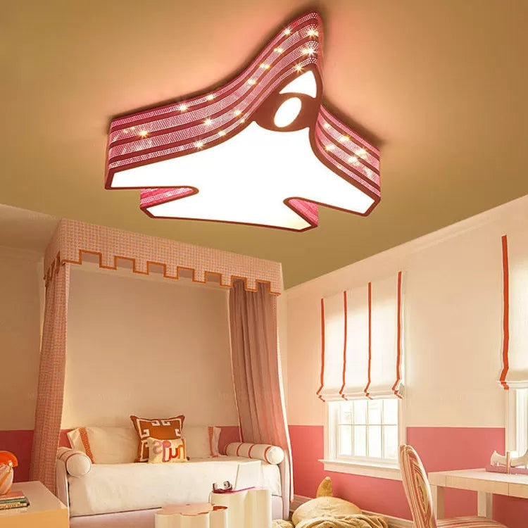 Plane Bathroom Child Bedroom Ceiling Lamp Acrylic Cartoon Flush Ceiling Light in Blue Clearhalo 'Ceiling Lights' 'Close To Ceiling Lights' 'Close to ceiling' 'Flush mount' Lighting' 26441