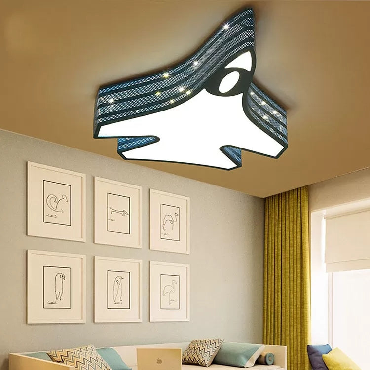 Plane Bathroom Child Bedroom Ceiling Lamp Acrylic Cartoon Flush Ceiling Light in Blue Clearhalo 'Ceiling Lights' 'Close To Ceiling Lights' 'Close to ceiling' 'Flush mount' Lighting' 26444