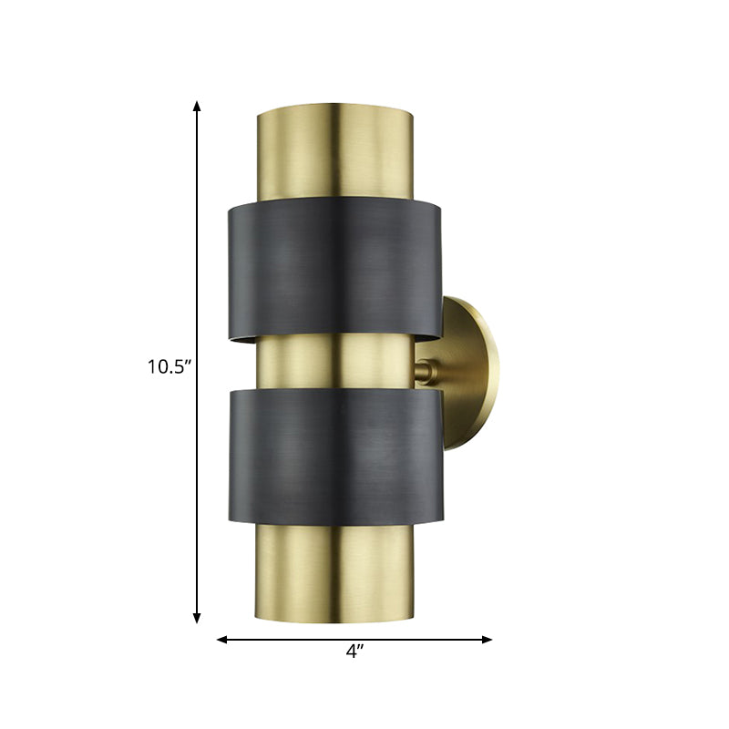 Cylindrical Bedroom Wall Mounted Lamp Colonialism Metal Single Light Gold/Silver Wall Lighting Sconce Clearhalo 'Wall Lamps & Sconces' 'Wall Lights' Lighting' 264491