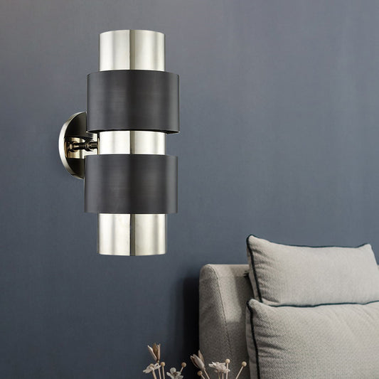 Cylindrical Bedroom Wall Mounted Lamp Colonialism Metal Single Light Gold/Silver Wall Lighting Sconce Clearhalo 'Wall Lamps & Sconces' 'Wall Lights' Lighting' 264493