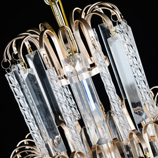 Victorian Style Tiered Crystal Chandelier 9-Light Golden Ceiling Pendant Fixture Clearhalo 'Ceiling Lights' 'Chandeliers' 'Modern Chandeliers' 'Modern' Lighting' 264534