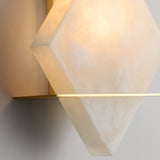 Single Head Marble Sconce Colonialist Gold Rhombus Dining Room Flush Mount Wall Light Clearhalo 'Wall Lamps & Sconces' 'Wall Lights' Lighting' 264568