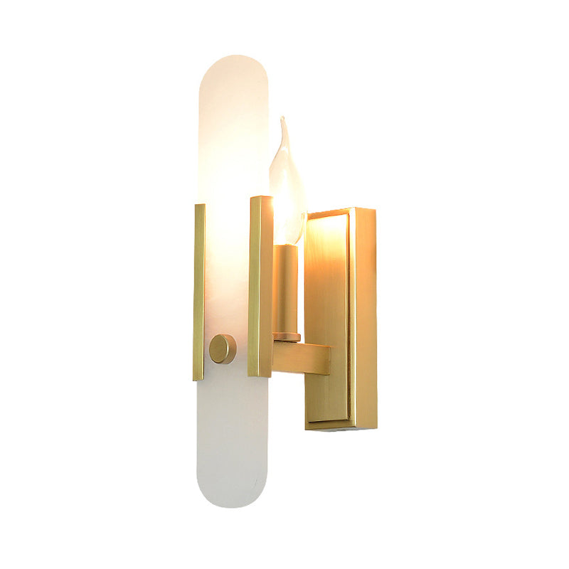 Bare Bulb Metal Wall Sconce Colonial 1 Bulb Hallway Wall Lighting Fixture in Brass Clearhalo 'Wall Lamps & Sconces' 'Wall Lights' Lighting' 265009