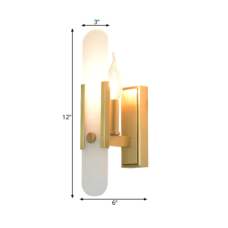 Bare Bulb Metal Wall Sconce Colonial 1 Bulb Hallway Wall Lighting Fixture in Brass Clearhalo 'Wall Lamps & Sconces' 'Wall Lights' Lighting' 265010