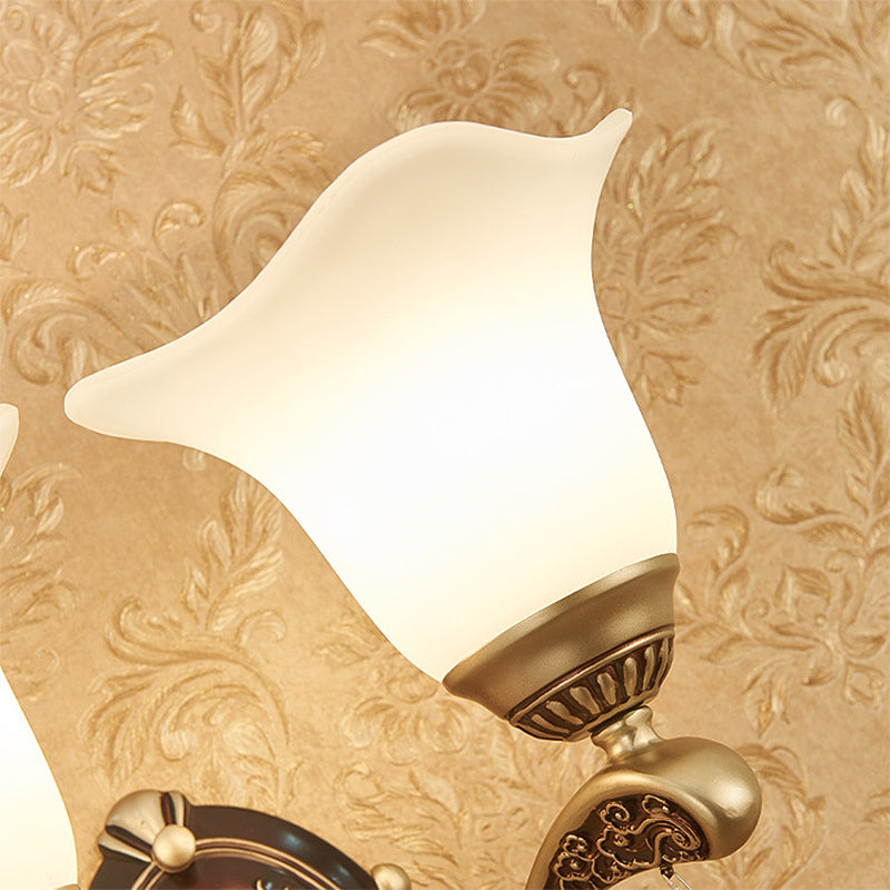 Brass Scalloped Sconce Light Modern Metal 1/2 Lights Indoor Wall Mounted  Lamp with Crystal Drop