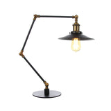 Metal Flared Shade Table Lamp Farmhouse Style 1 Light Adjustable Black/Brass Finish Table Lighting for Bedroom Clearhalo 'Lamps' 'Table Lamps' Lighting' 265092