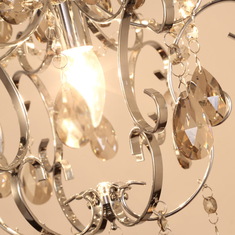 Geometric Pendant Light Crystal Modern 1 Head Ceiling Chandelier with 16" Adjustable Chain in Chrome Clearhalo 'Ceiling Lights' 'Chandeliers' 'Modern Chandeliers' 'Modern' Lighting' 265099