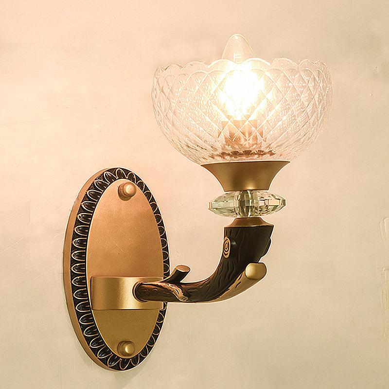 Metal Black Sconce Bowl 1/2 Lights Modern Style Wall Mounted Light with Clear Prismatic Glass Shade Clearhalo 'Cast Iron' 'Glass' 'Industrial' 'Modern wall lights' 'Modern' 'Tiffany' 'Traditional wall lights' 'Wall Lamps & Sconces' 'Wall Lights' Lighting' 265126