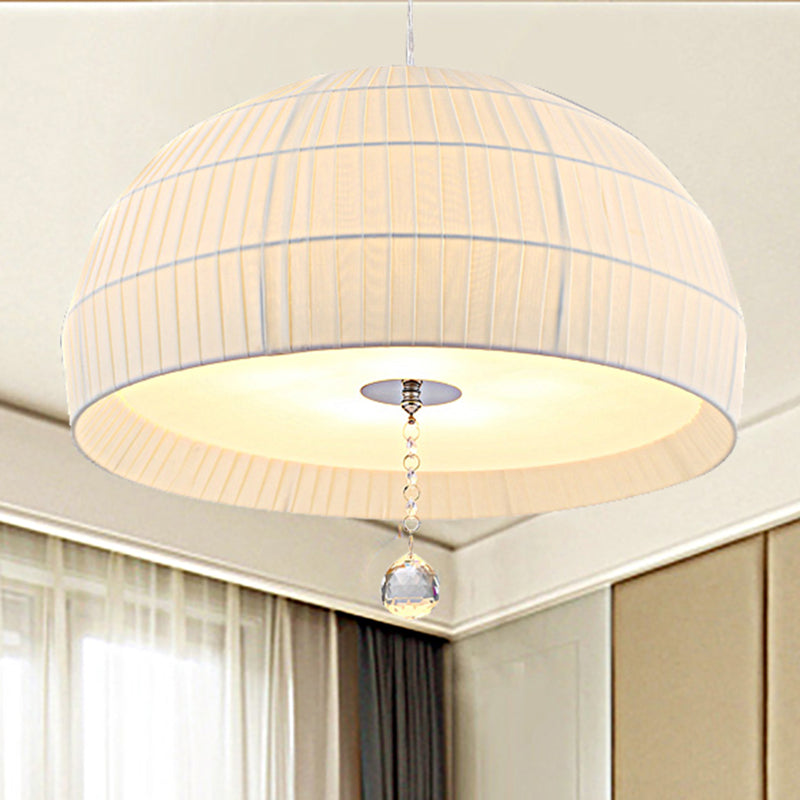 Minimalism Domed Hanging Light with Acrylic Diffuser 5 Lights Bedroom Chandelier Light Fixture in White Clearhalo 'Ceiling Lights' 'Chandeliers' 'Modern Chandeliers' 'Modern' Lighting' 265213