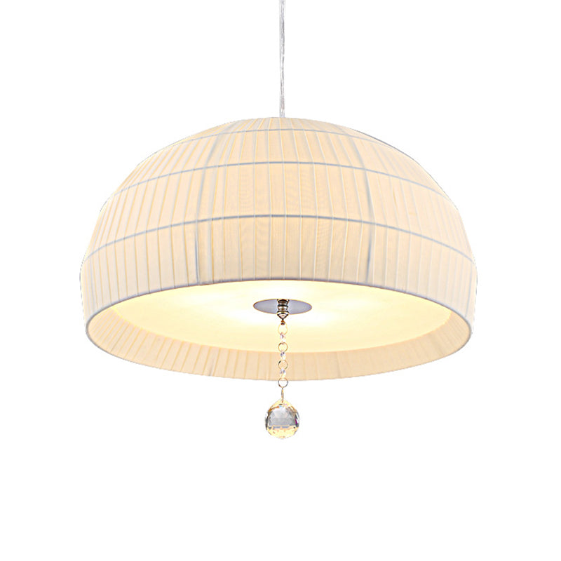 Minimalism Domed Hanging Light with Acrylic Diffuser 5 Lights Bedroom Chandelier Light Fixture in White Clearhalo 'Ceiling Lights' 'Chandeliers' 'Modern Chandeliers' 'Modern' Lighting' 265216