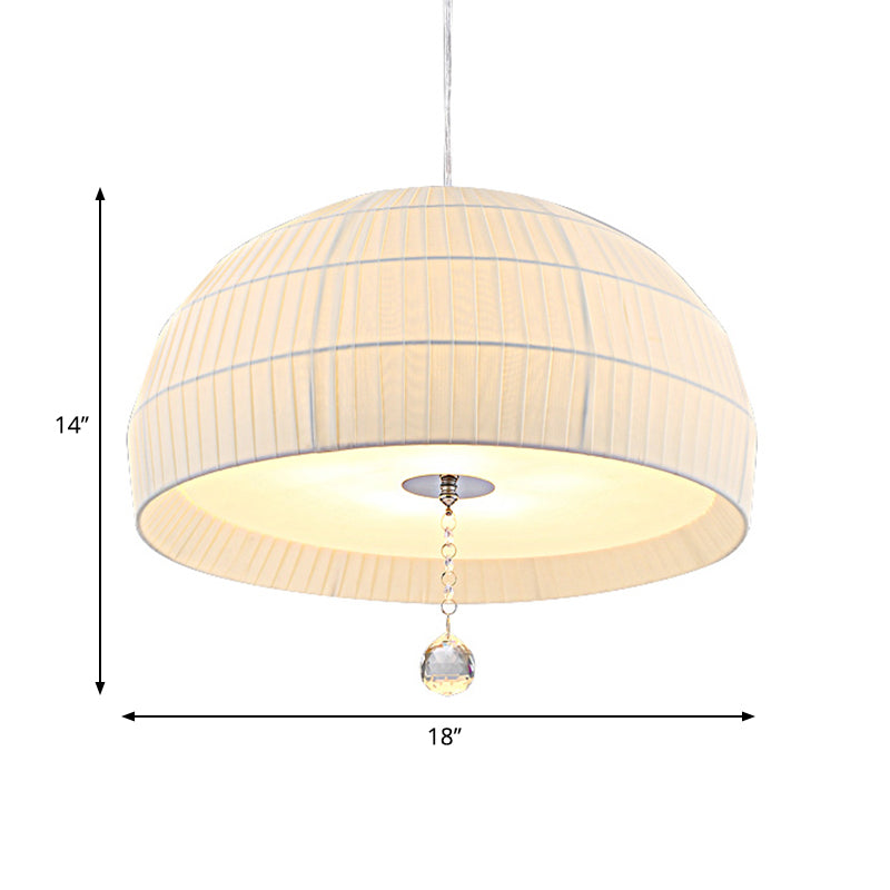 Minimalism Domed Hanging Light with Acrylic Diffuser 5 Lights Bedroom Chandelier Light Fixture in White Clearhalo 'Ceiling Lights' 'Chandeliers' 'Modern Chandeliers' 'Modern' Lighting' 265217