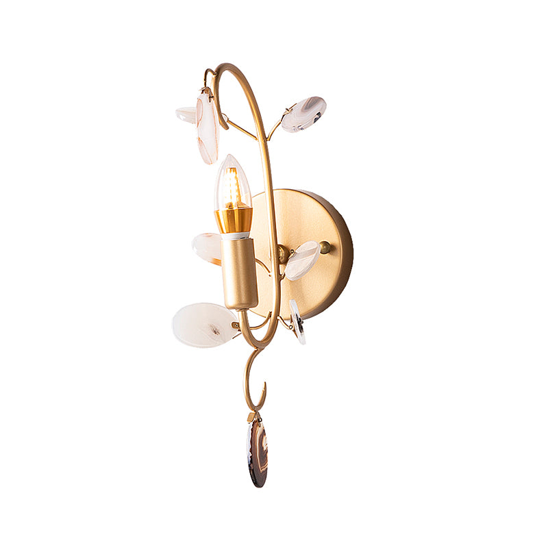 Bare Bulb Wall Sconce Lighting with Curved Arm Modern Metal 1 Light Sconce Light Fixture in Brass Clearhalo 'Wall Lamps & Sconces' 'Wall Lights' Lighting' 265365